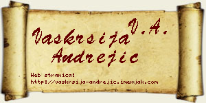 Vaskrsija Andrejić vizit kartica